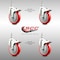 Service Caster 5 Inch 316SS Red Polyurethane Wheel Swivel 1/2 Inch Stem Caster Set Lock Brake SS316TSTTL20S514-PPUB-RED-121315-4 - alternate 2